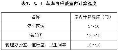 車庫內采暖室內計算溫度